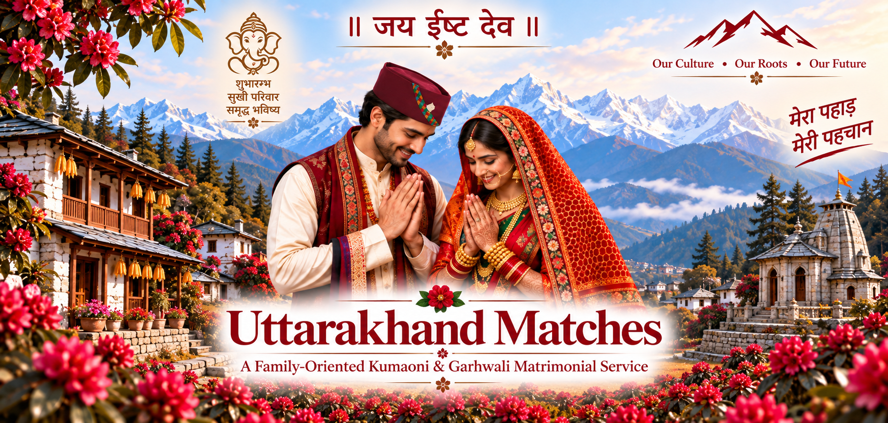 Traditional Kumaoni bride and groom
